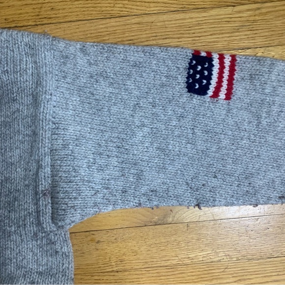 Vintage Artesanias Ishka Wool Sweater Double Sided American Flag - Picture 4 of 7